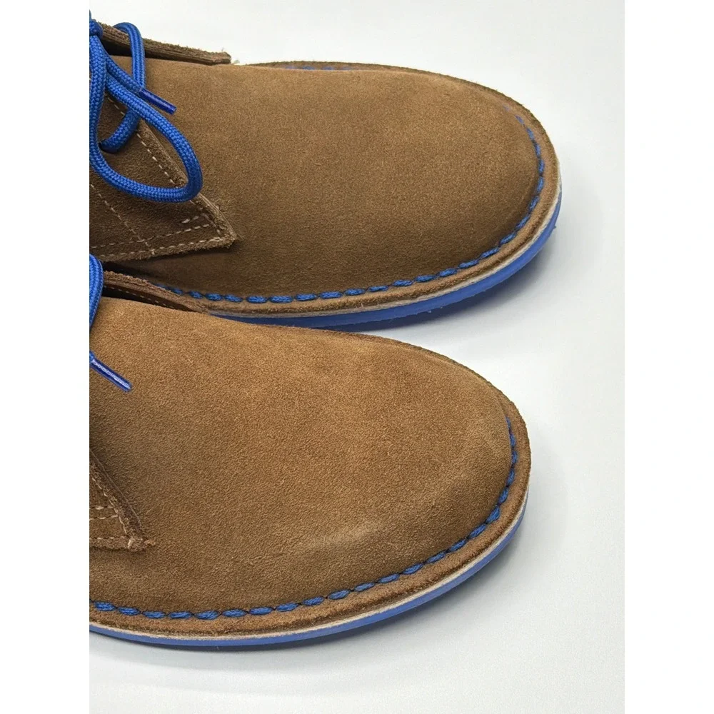 VELDSKOEN Mens Brown Suede Chukka‎ Boots Blue Laces Blue Sole Size US 7.5